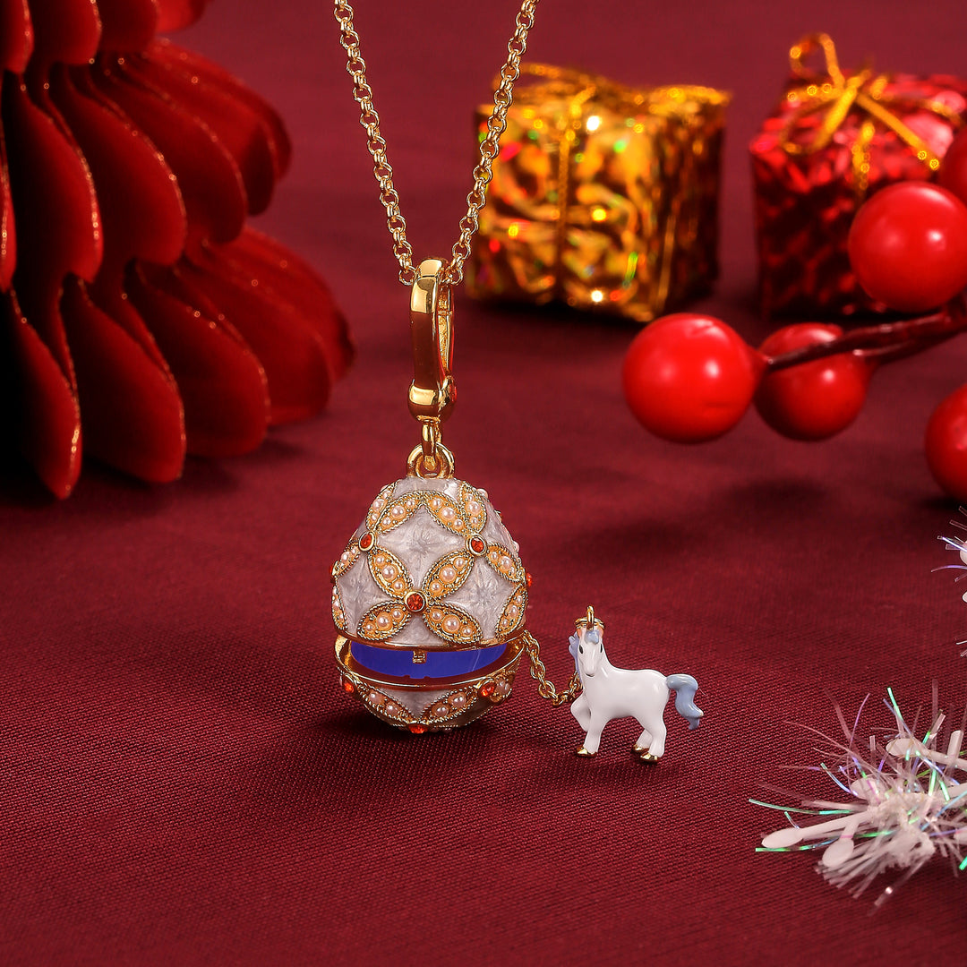 Horse Egg Locket Necklace Gift