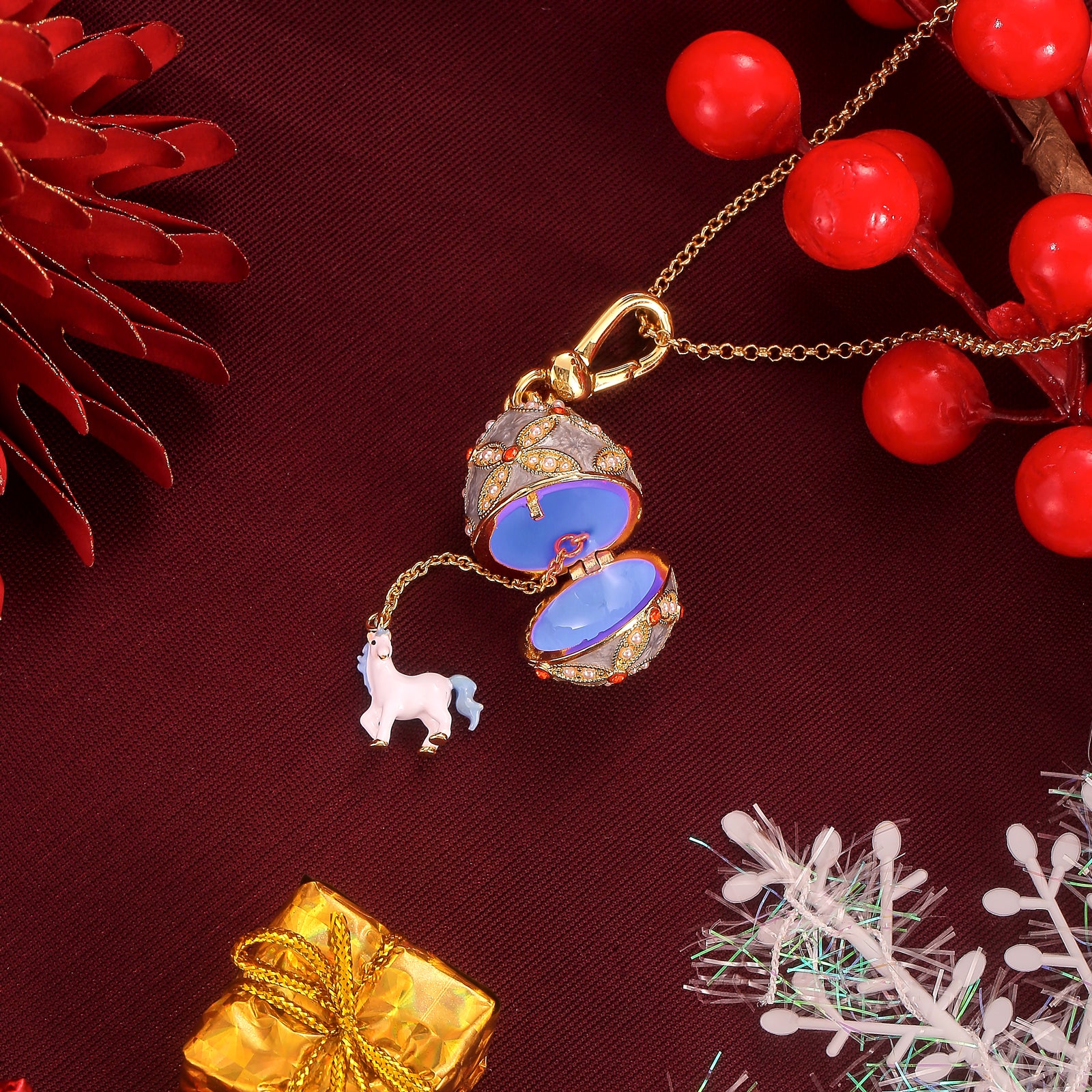 Horse Egg Locket Necklace Gift For Her