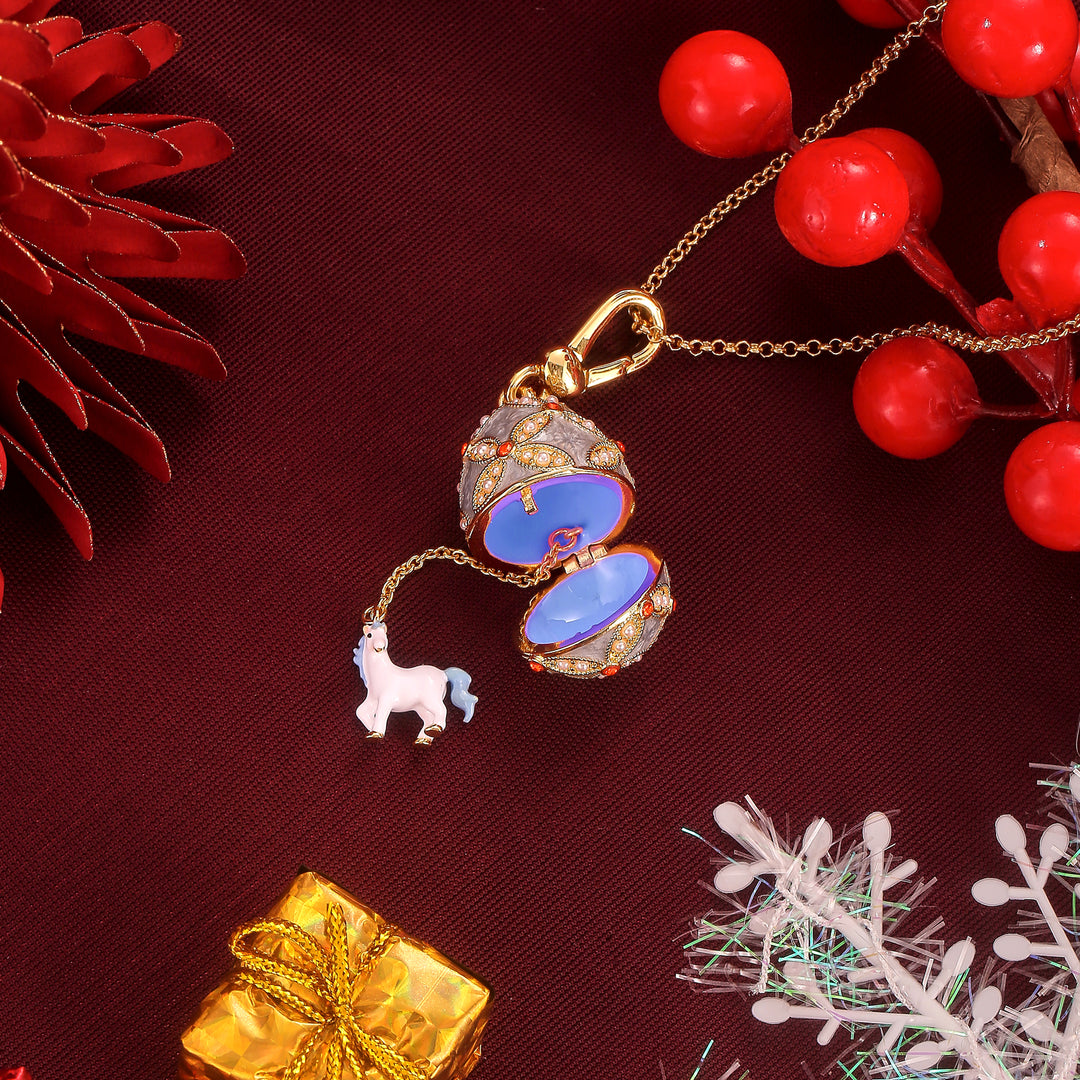 Horse Egg Locket Necklace Gift For Her