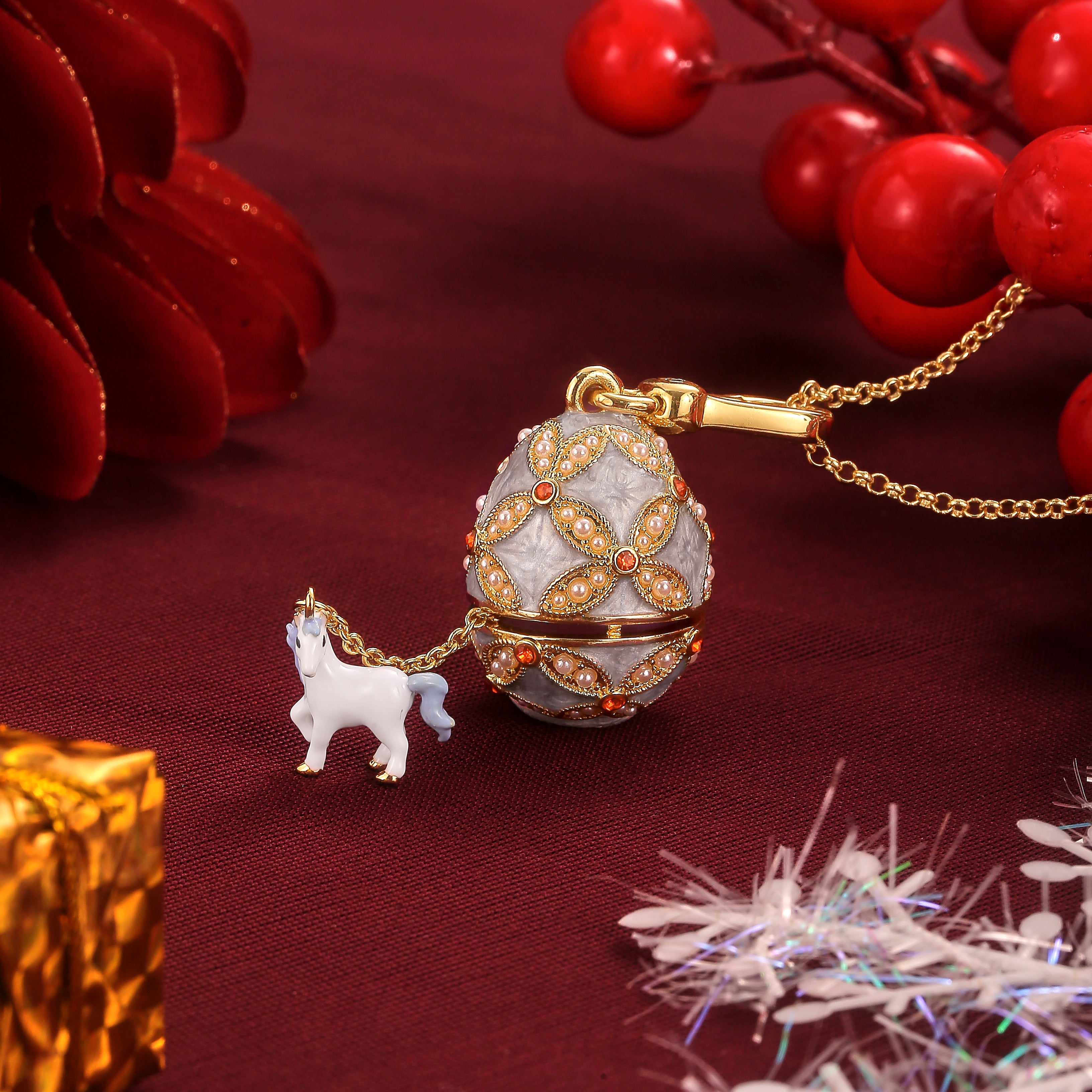 Horse Egg Locket Necklace