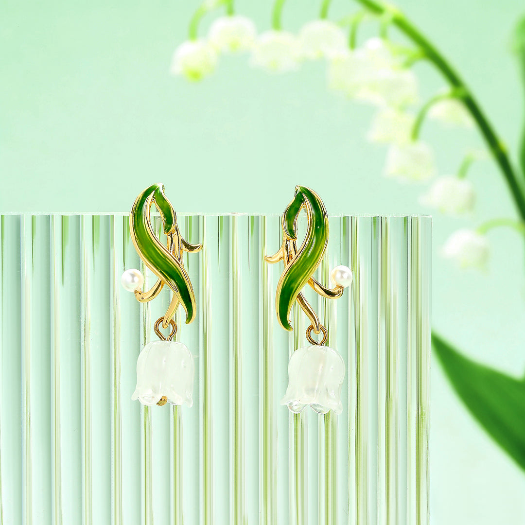 Lily of The Valley Drop Earrings Gift For Her 