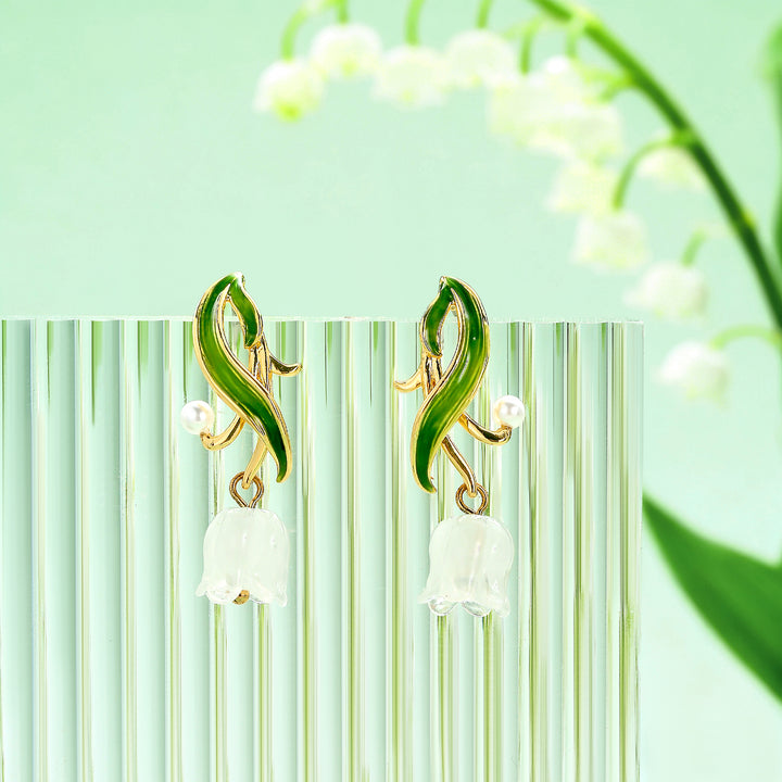 Lily of The Valley Drop Earrings Gift For Her 