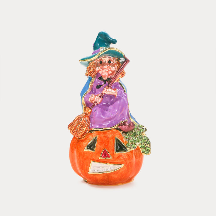 Selenichast Pumpkin Witch Trinket Box