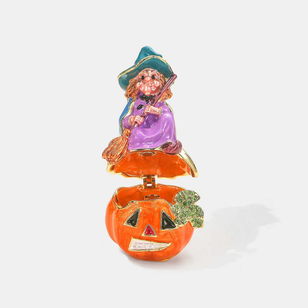 Pumpkin Witch Trinket Box Gift For Women
