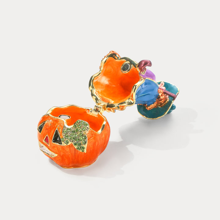Pumpkin Witch Trinket Box For Kids