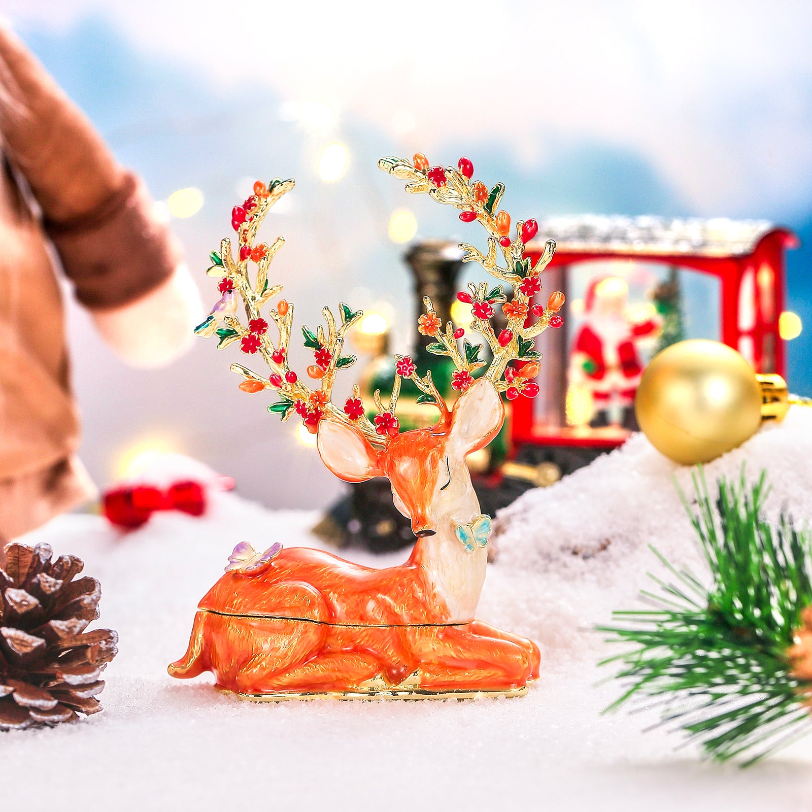 Christmas Reindeer Trinket Box