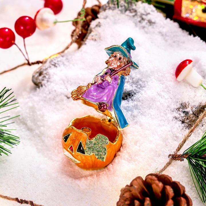 Pumpkin Witch Trinket Box Gift