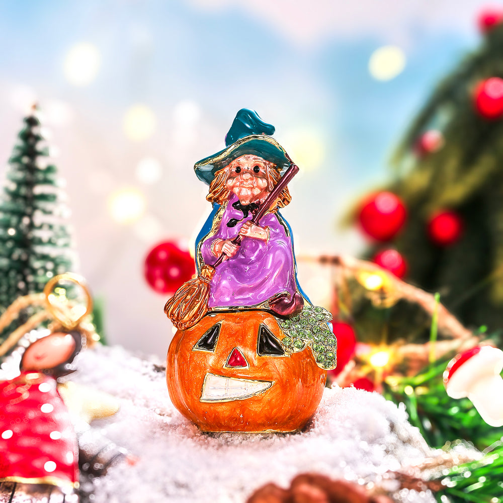 Pumpkin Witch Trinket Box