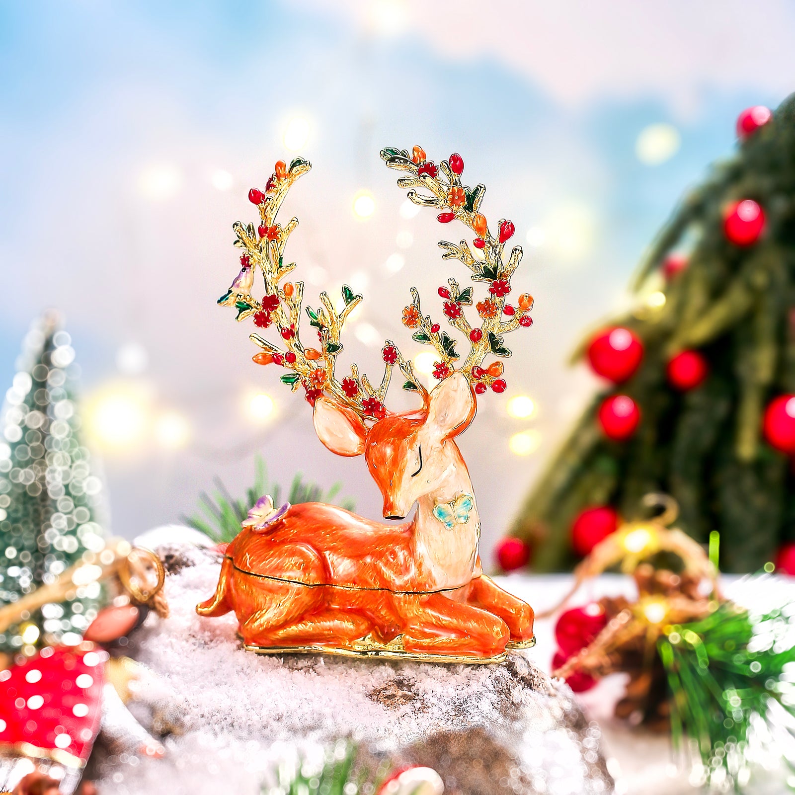 Christmas Reindeer Trinket Box Gift