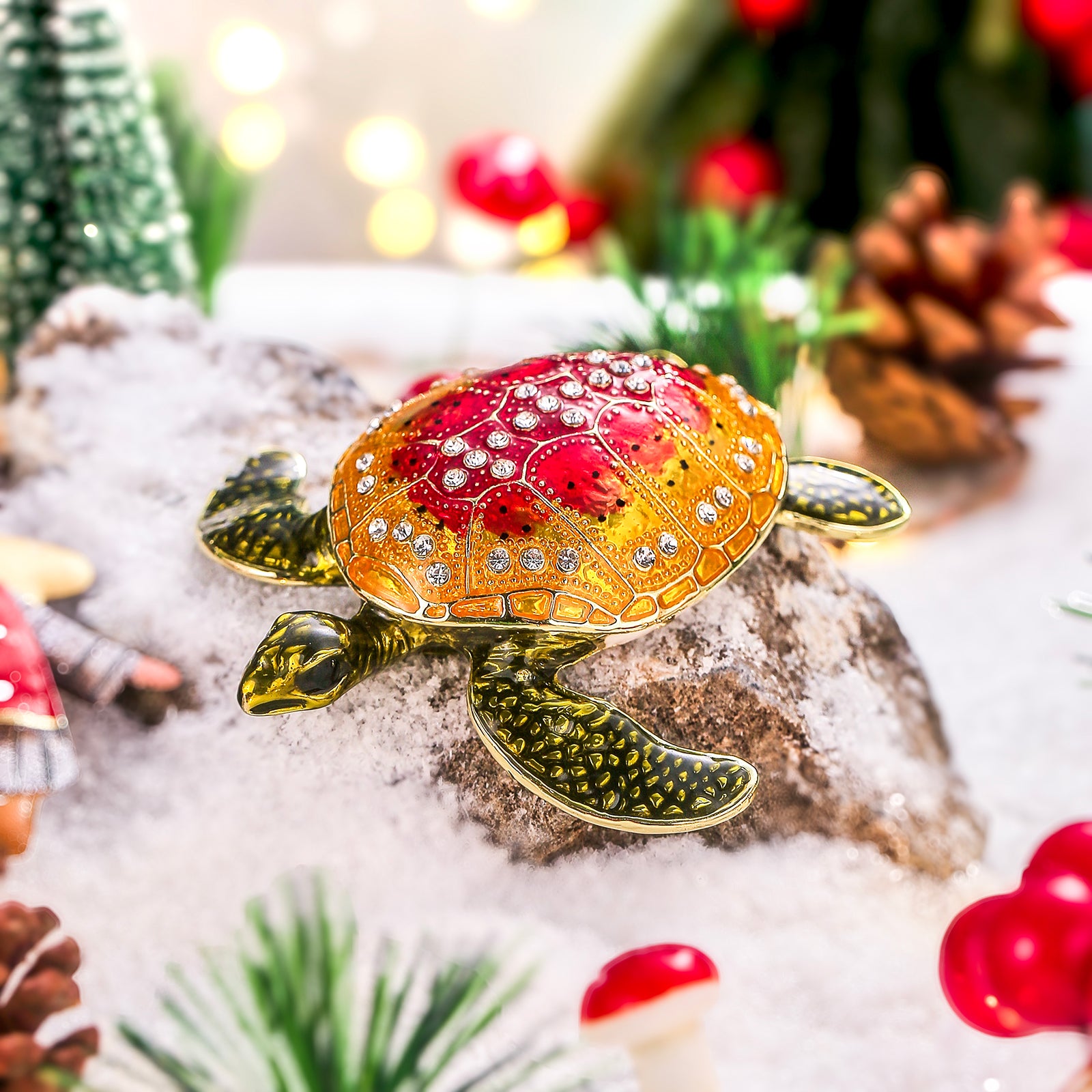 Christmas Turtle Trinket Box
