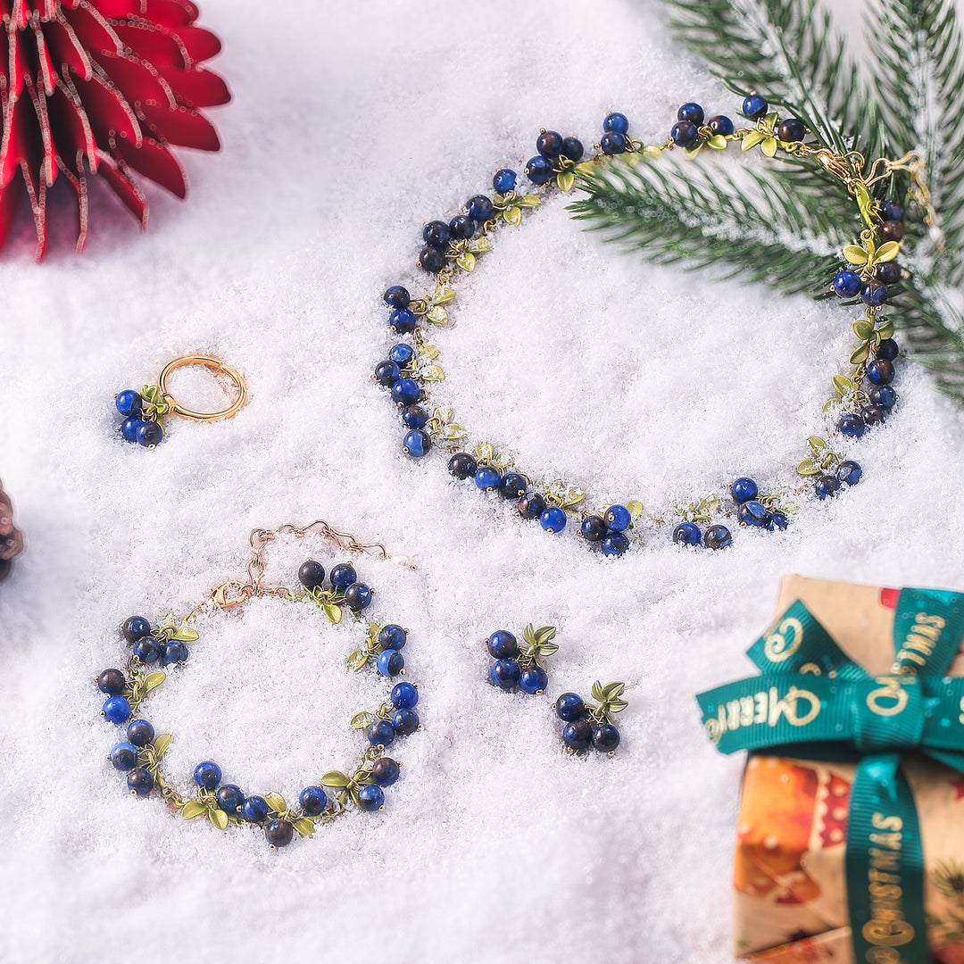 Blueberry Jewelry Set with Gift Wrapping