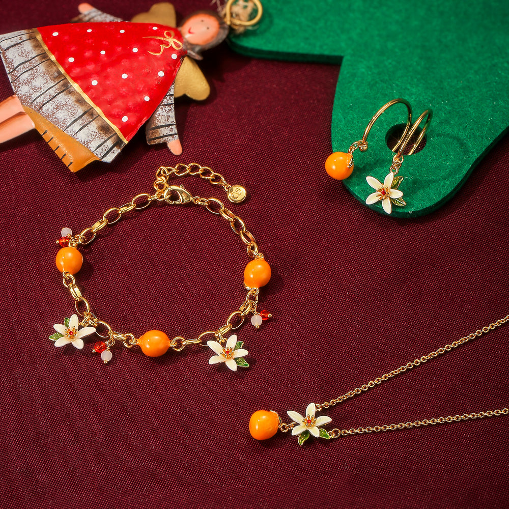 Orange Blossom Jewelry Set with Gift Wrapping