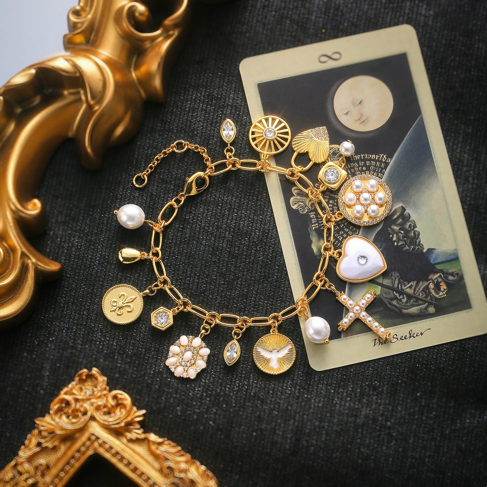 Vintage Cross Charm Bracelet