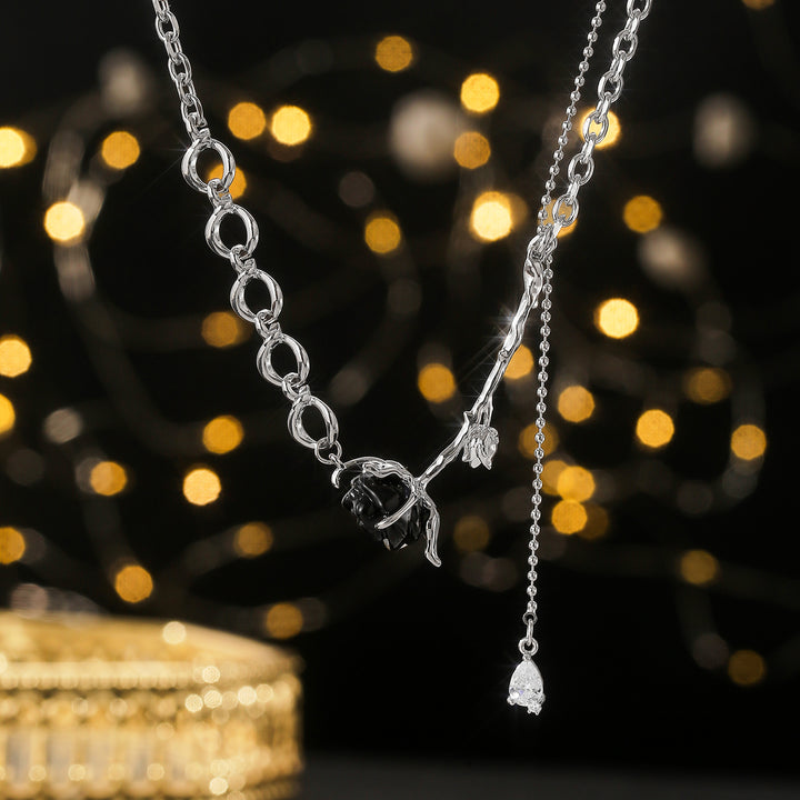 Black Rose Necklace Gift