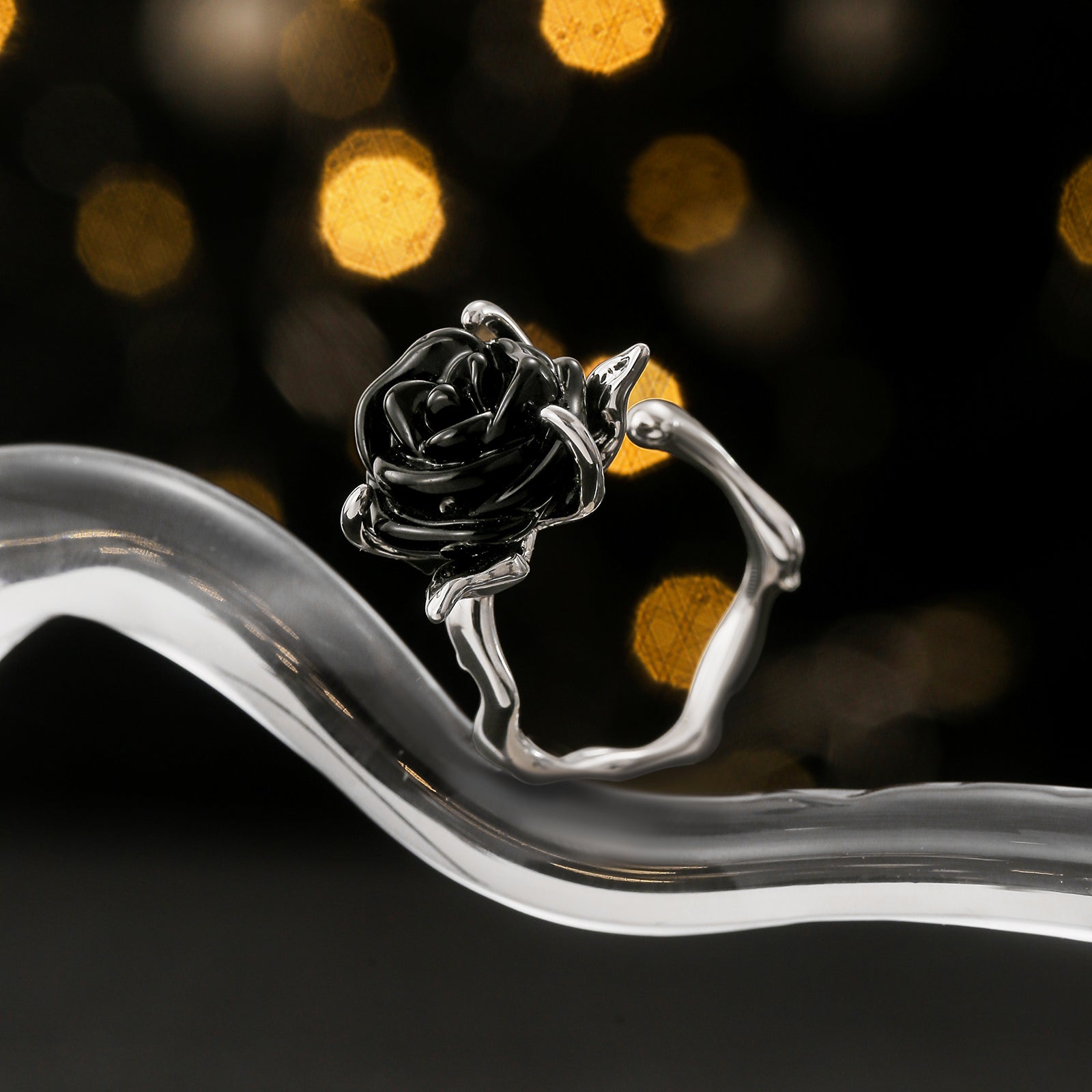 Black Rose Ring Gift For Her