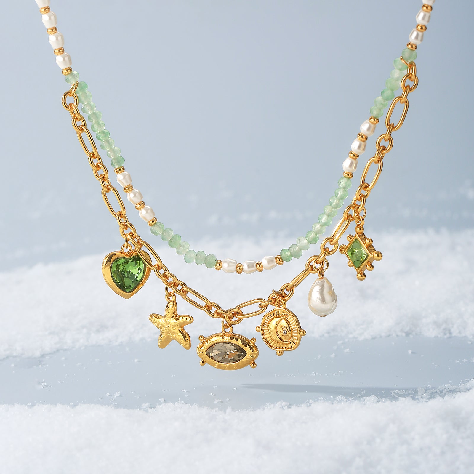 Vintage Charm Bead Necklace