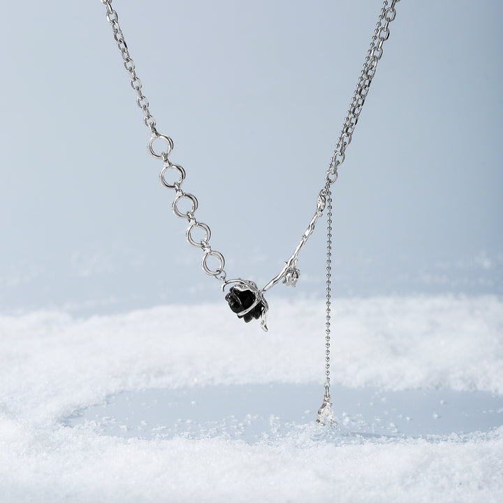 Black Rose Necklace Gift For Women
