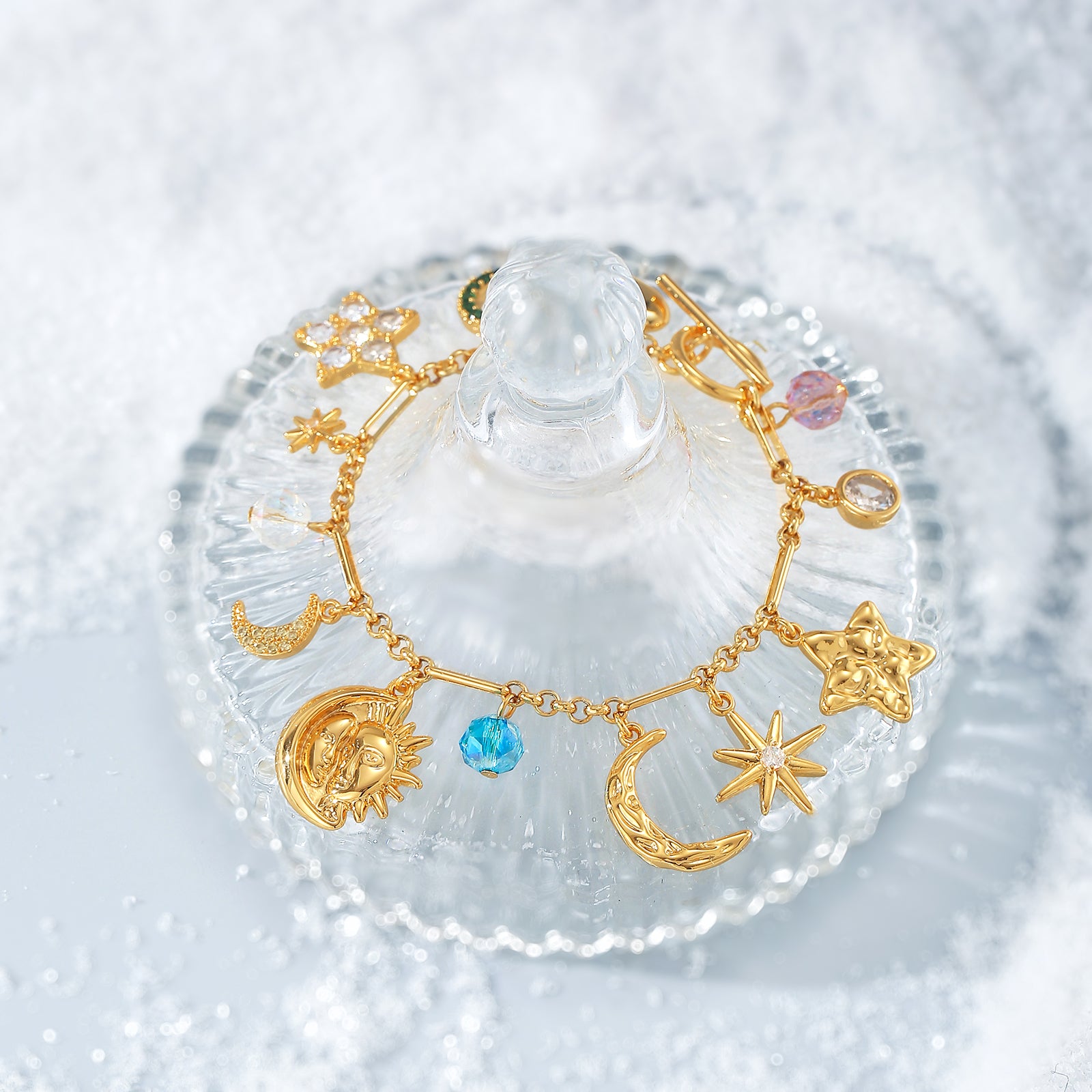 Pulsera de encanto de la estrella de la luna