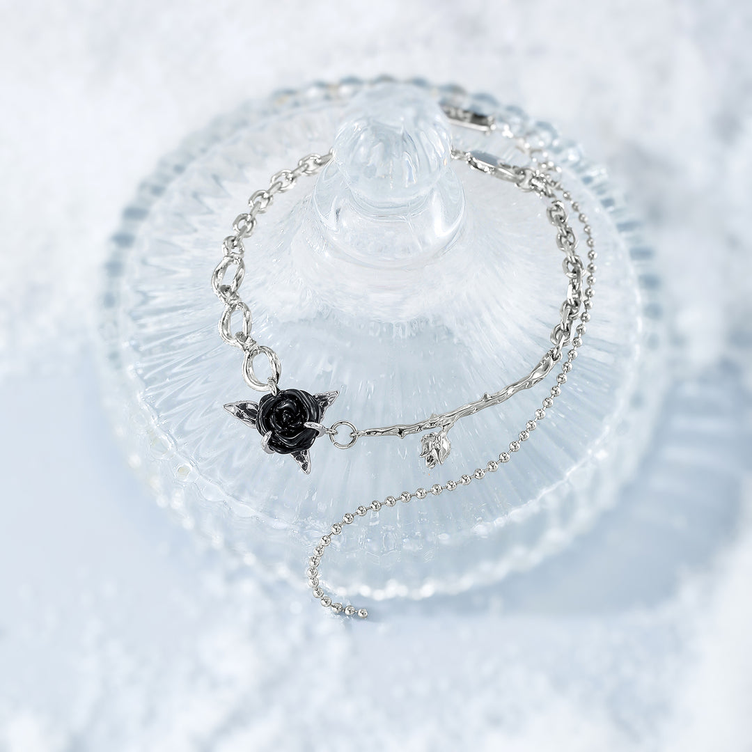 Black Rose Bracelet Gift