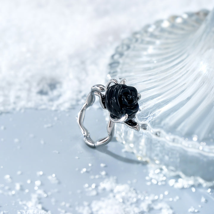 Black Rose Ring Gift For Women