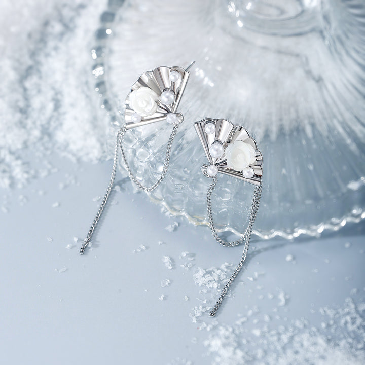 Folding Fan Dangle Earrings Gift For Her