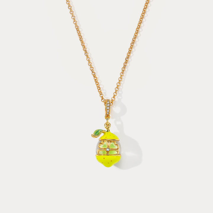 Selenichast Lemon Clover Necklace