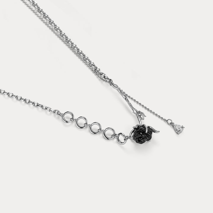 Black Rose Necklace Gift