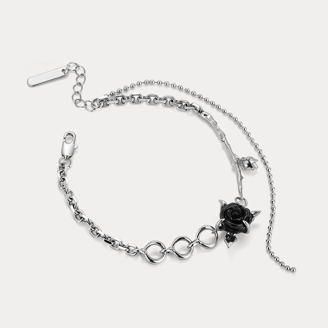 Black Rose Bracelet Gift For Her