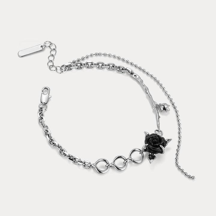Black Rose Bracelet Gift For Her