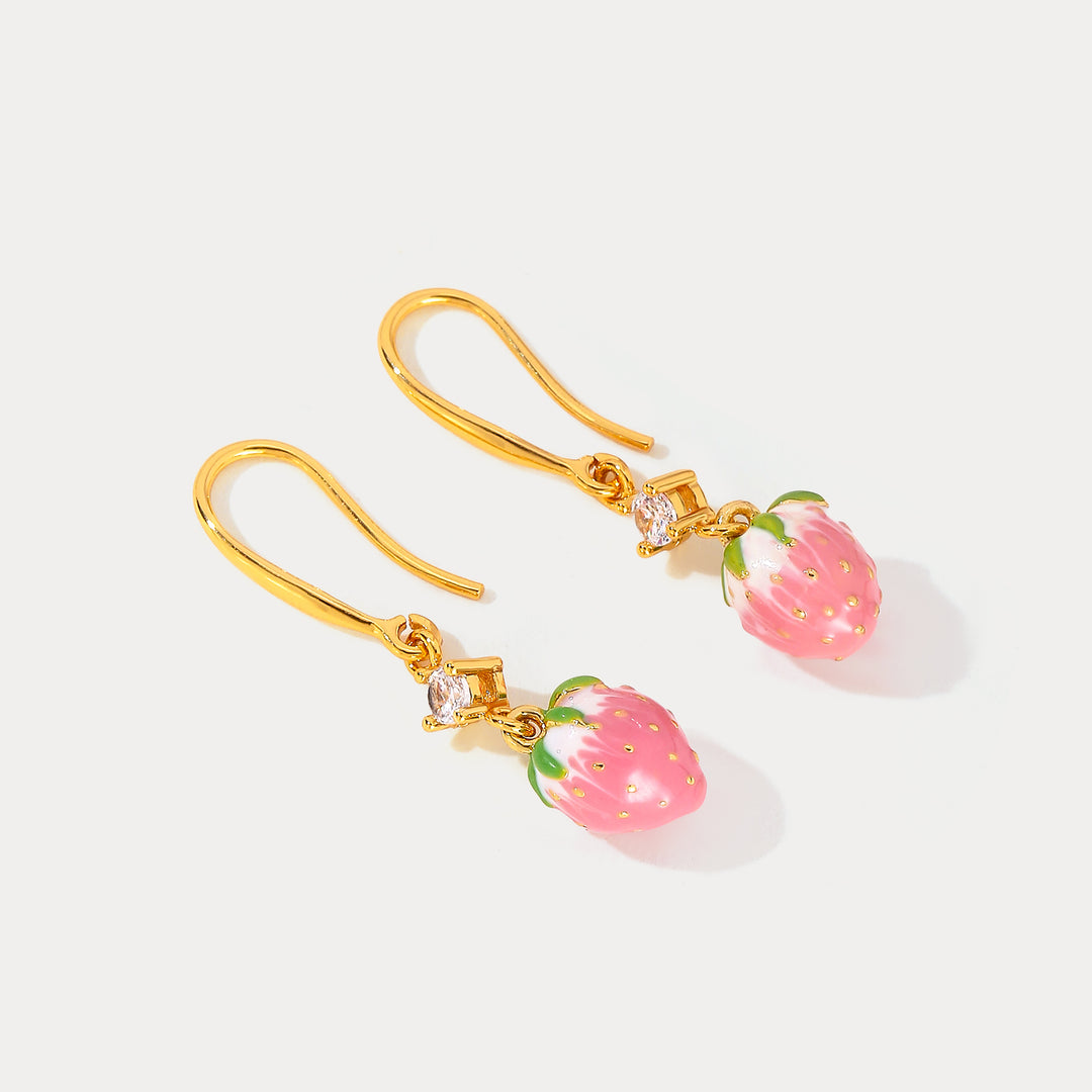 Strawberry Dangling Earrings Gift For Her
