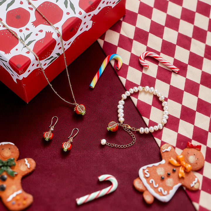 Selenichast Pomegranate Jewelry Set with Gift Wrapping