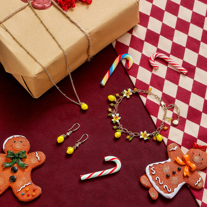 Selenichast Lemon Jewelry Set with Gift Wrapping