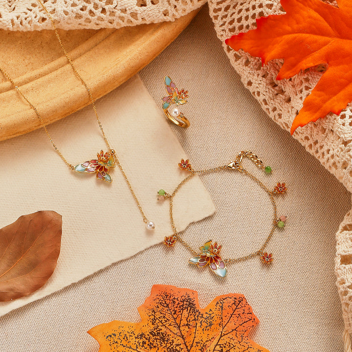 Enamel Butterfly Ring