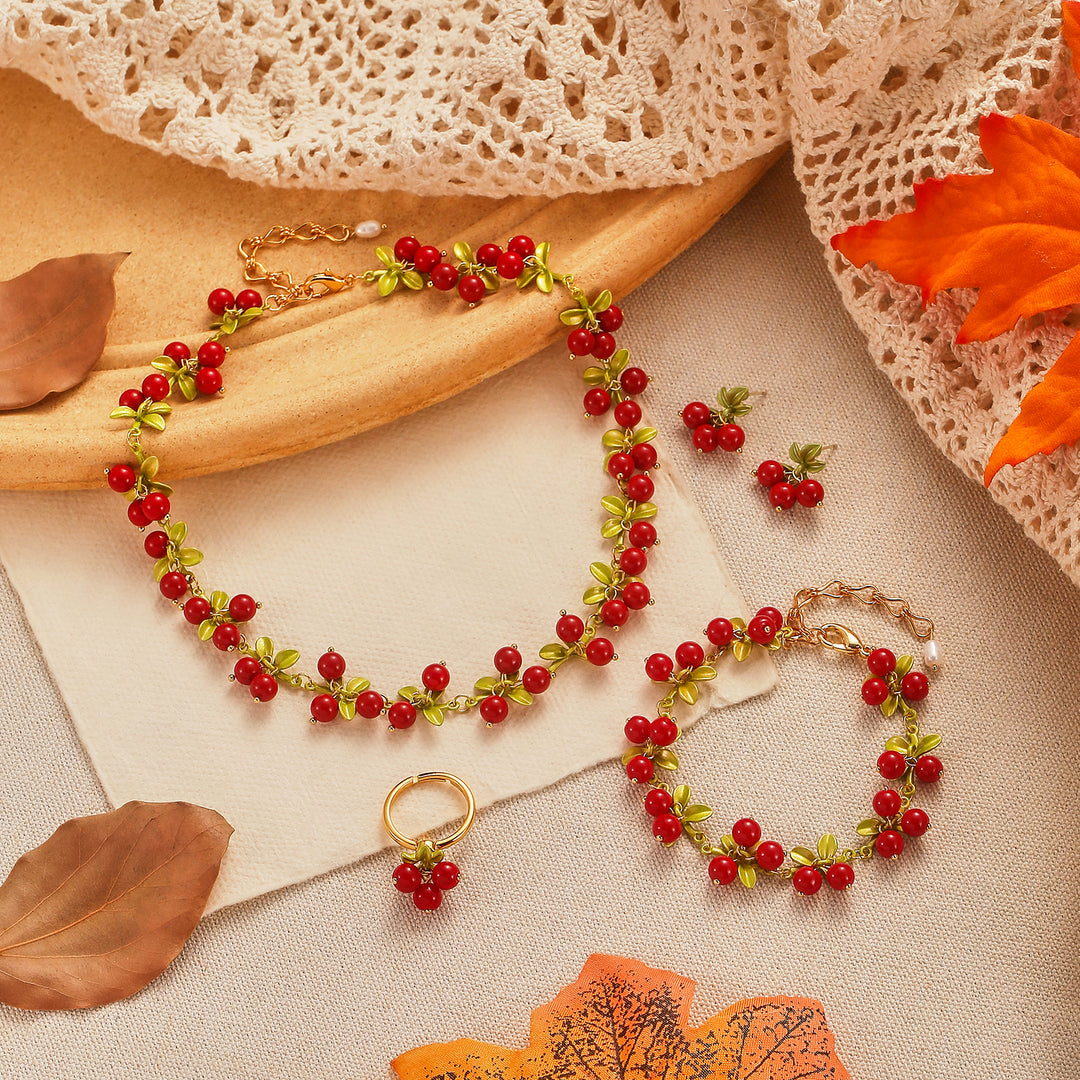 Cranberry Jewelry Set with Gift Wrapping
