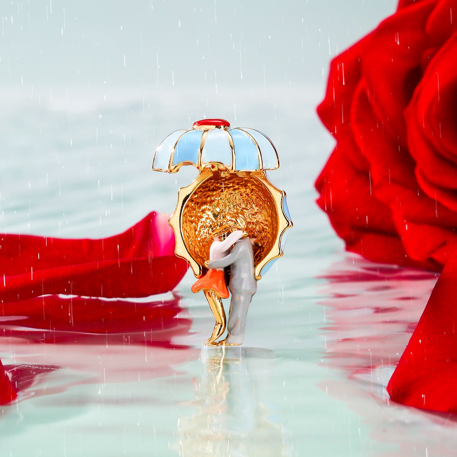 Umbrella Lovers Locket Necklace Gift