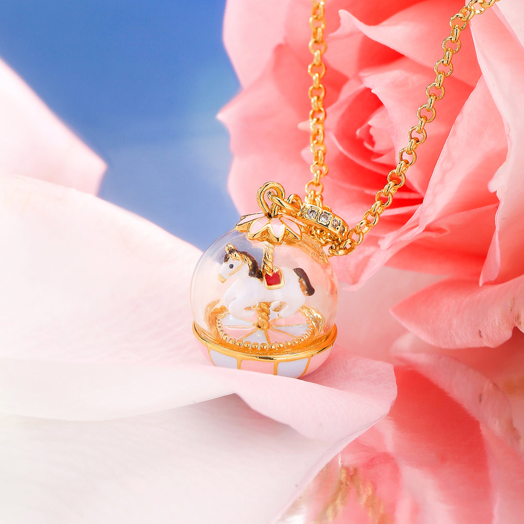 Carousel Globe Necklace Gift For Women