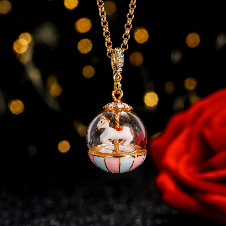 Carousel Globe Necklace Gift For Her