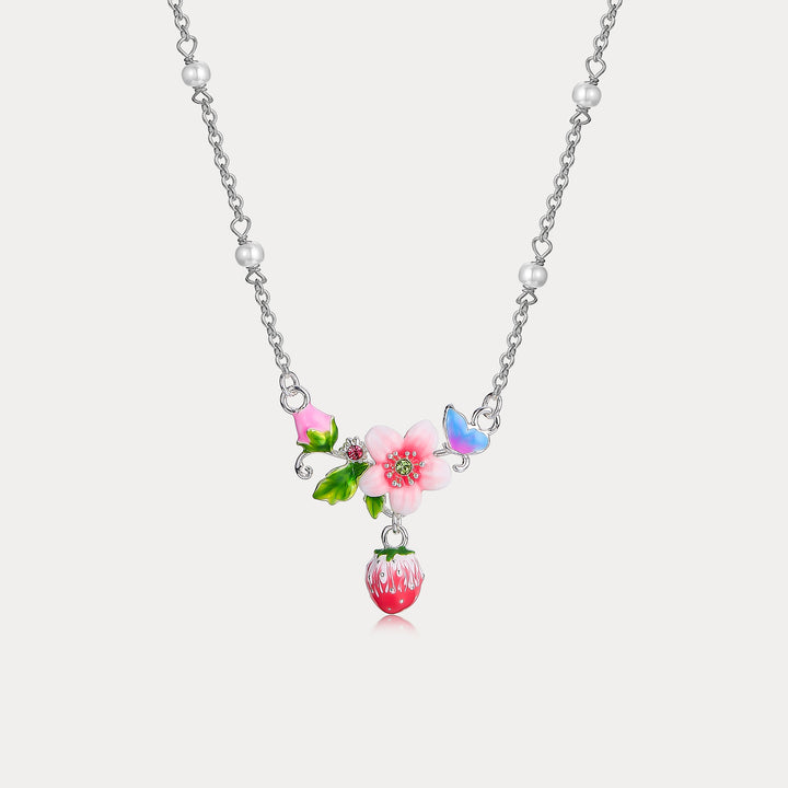 Strawberry Butterfly Necklace