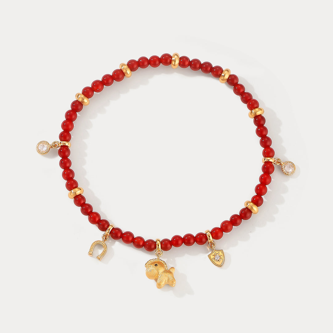 Selenichast Lucky Horse Agate Bracelet