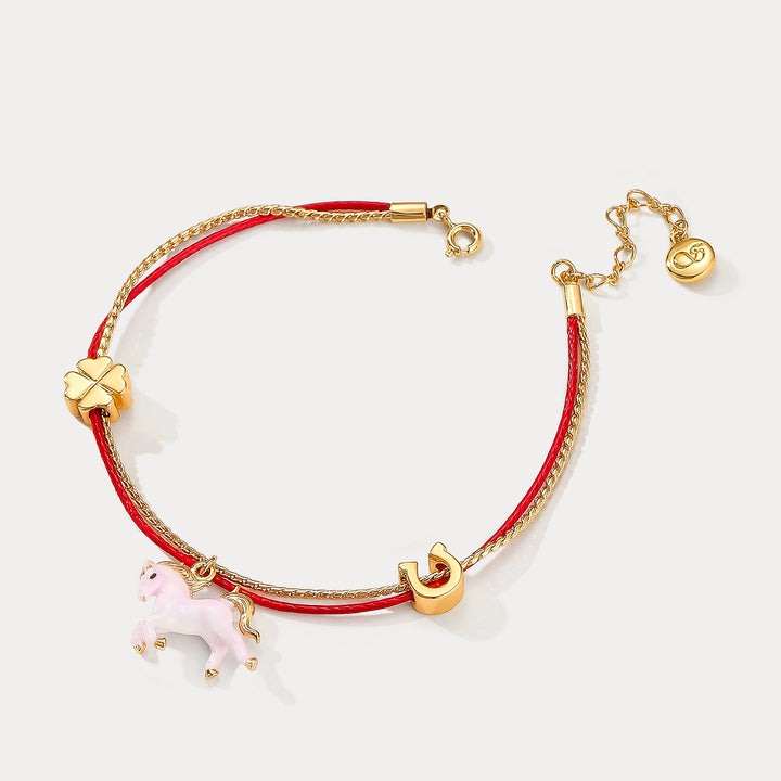 Lucky Horse Zodiac Red String Bracelet Birthday Gift