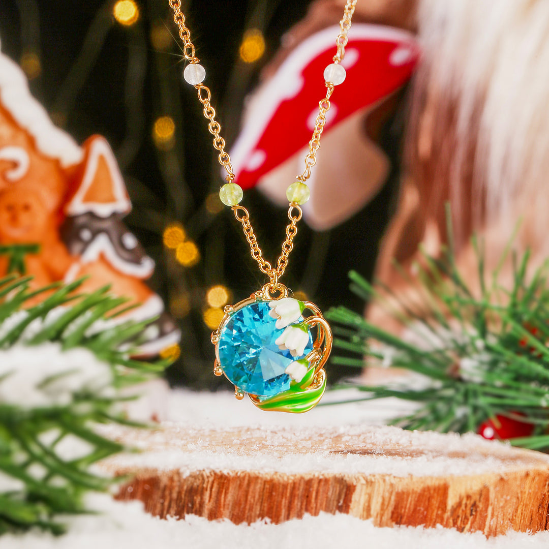 Lily of the Valley Aquamarine Necklace