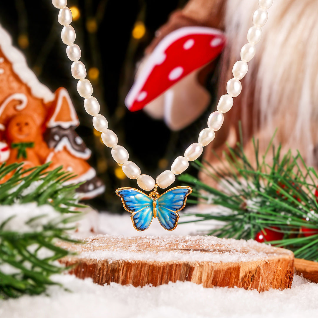 Butterfly Pearl Necklace