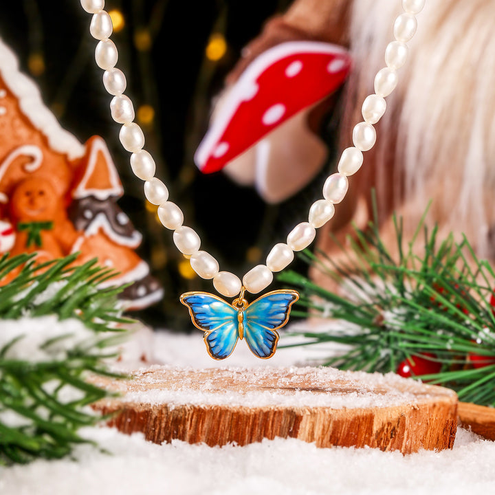 Butterfly Pearl Necklace