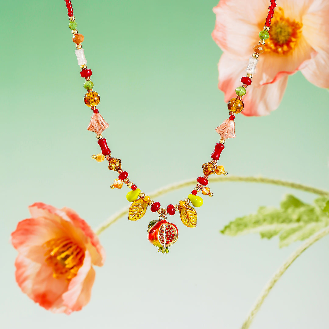 Vintage Pomegranate Charm Necklace