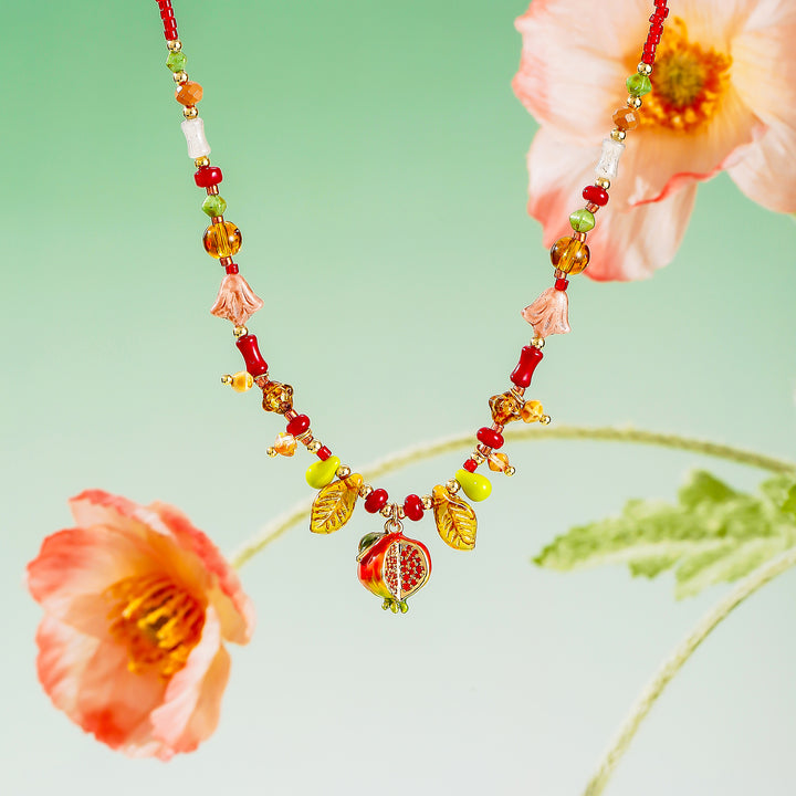 Vintage Pomegranate Charm Necklace