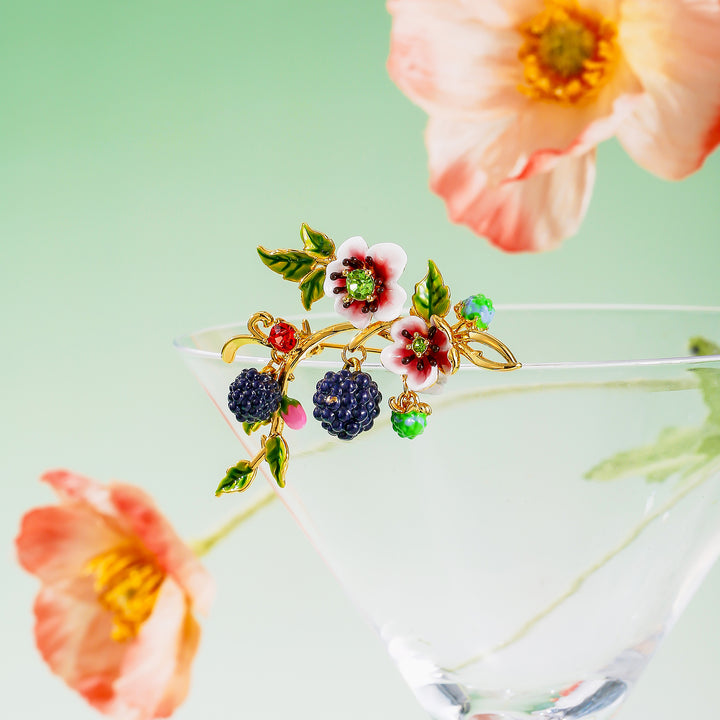 Blackberry Enamel Brooch