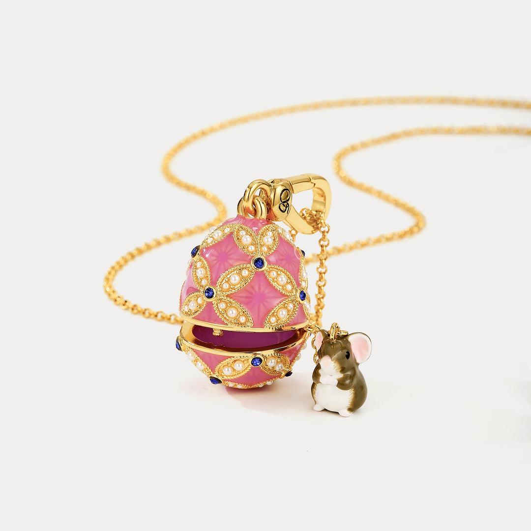 Mouse Egg Locket Necklace