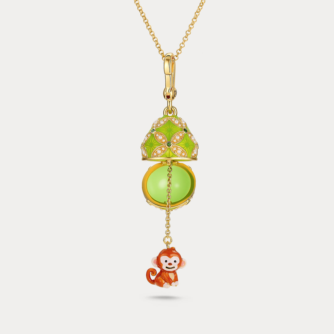 Monkey Egg Locket Necklace