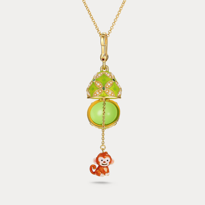 Monkey Egg Locket Necklace