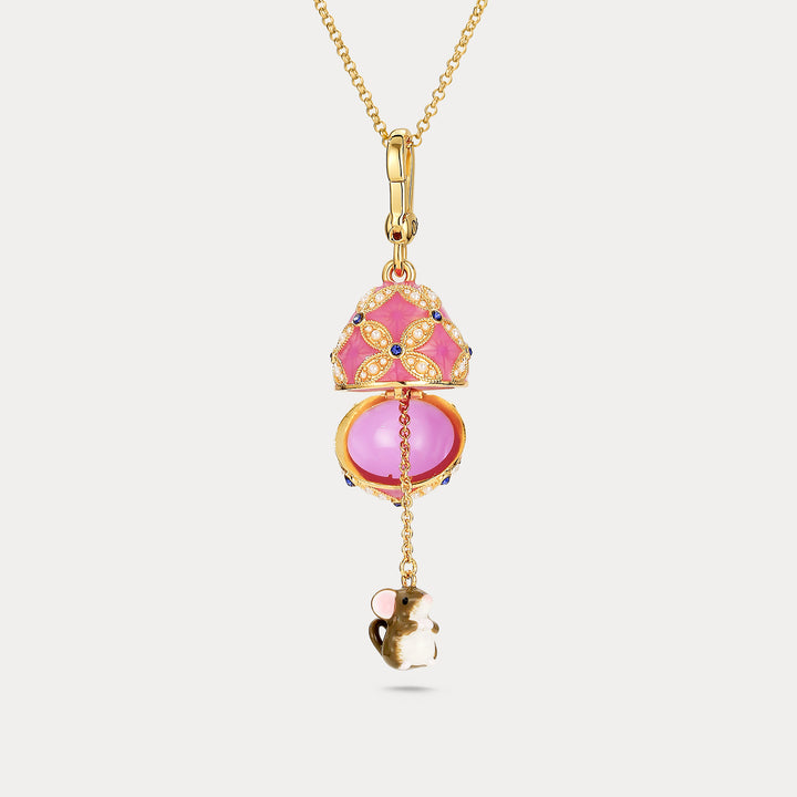 Mouse Egg Locket Necklace